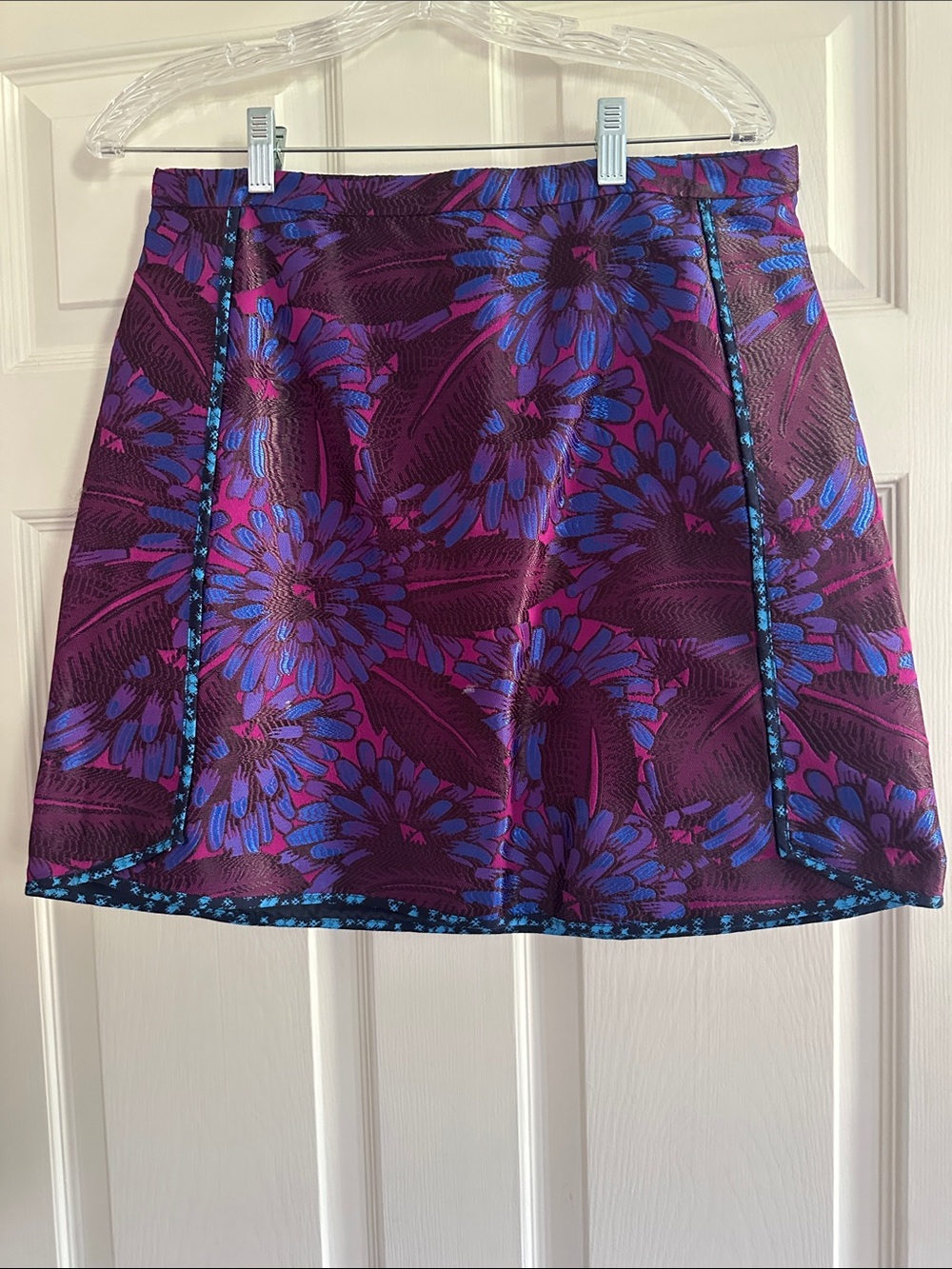 J. Crew Midnight Floral Jacquard Jeweltone Miniskirt - Size 8